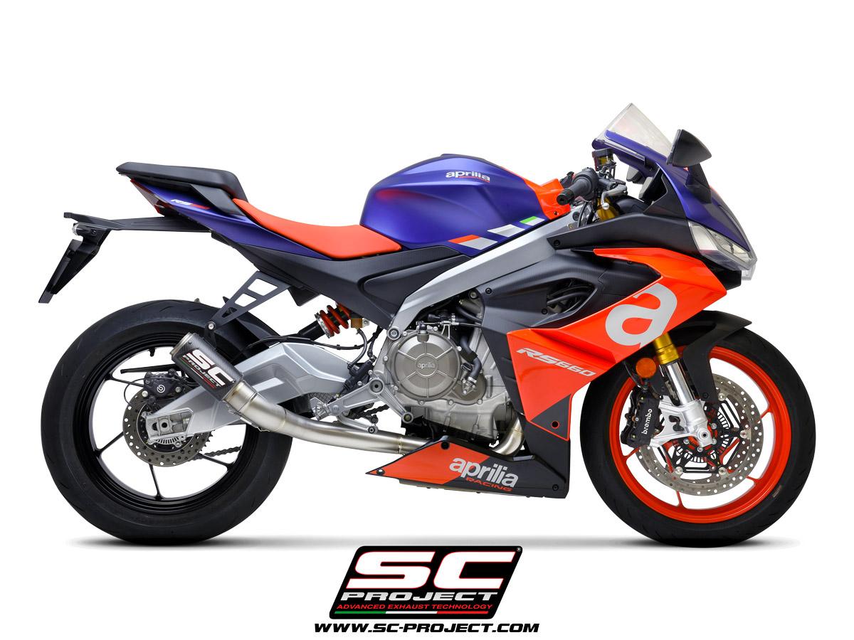 APRILIA RS 660 (2020 – 2023) Full exhaust system 2-1, titanium, with CR-T Carbon Fiber Muffler