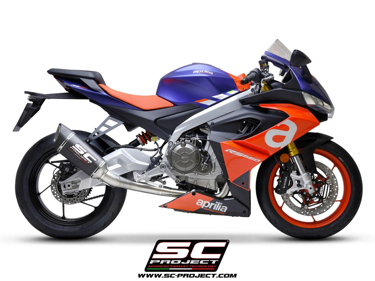 APRILIA RS 660 (2020 – 2023) Full exhaust system 2-1 “Trofeo”, titanium, with SC1-R Carbon Muffler