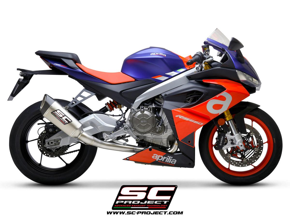 APRILIA RS 660 (2020 – 2023) Full exhaust system 2-1 “Trofeo”, titanium, with SC1-R Titanium Muffler