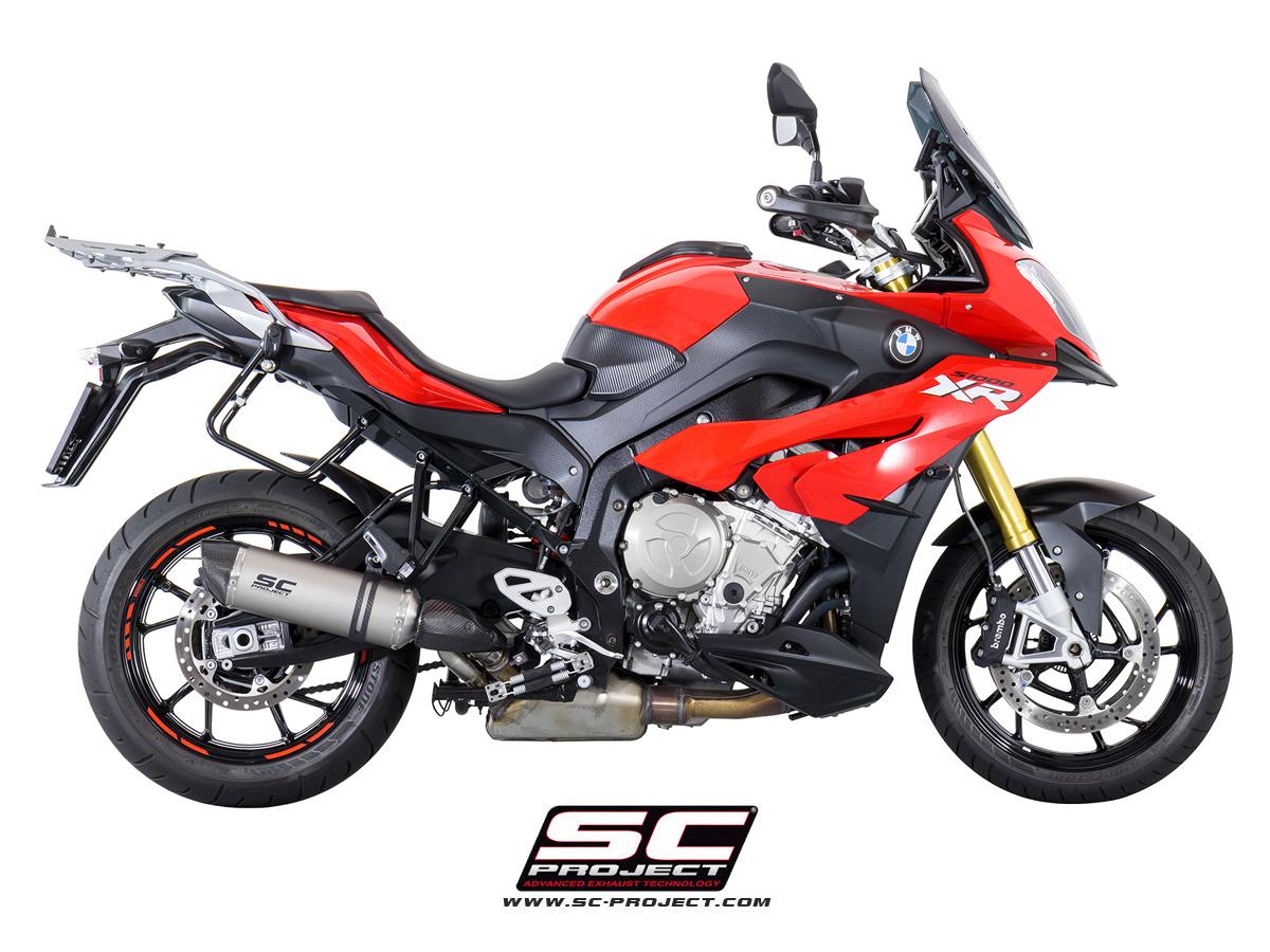 BMW S 1000 XR (2017 – 2019) Oval Titanium Muffler, low position, with Carbon fiber end cap