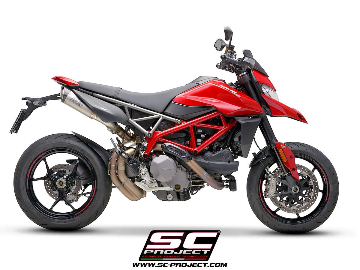 DUCATI HYPERMOTARD 950 – RVE – SP (2019 – 2021) – EURO 4 Pair of S1 Mufflers, titanium, with titanium mesh stone guard