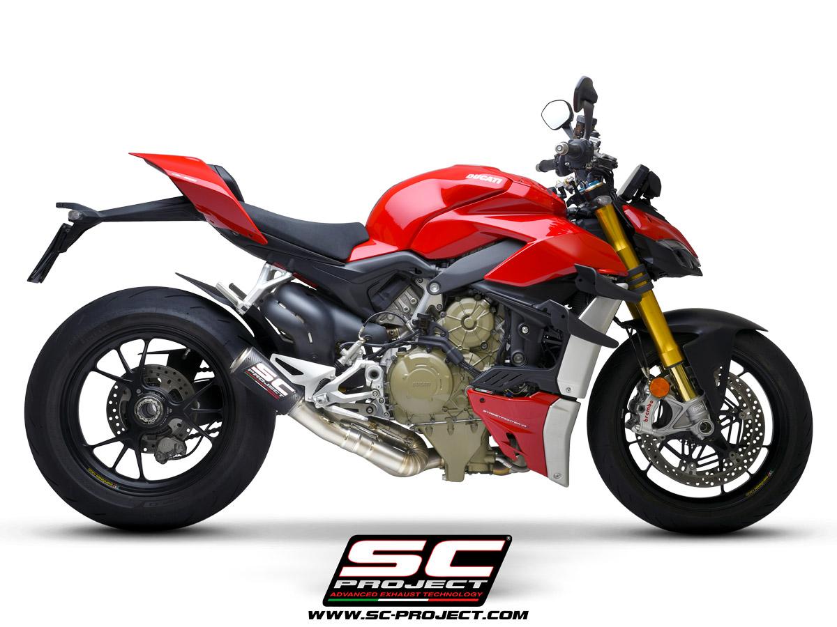 DUCATI STREETFIGHTER V4 (2020) CR-T M2 Muffler, carbon fibre, with titanium end cap and de-cat link