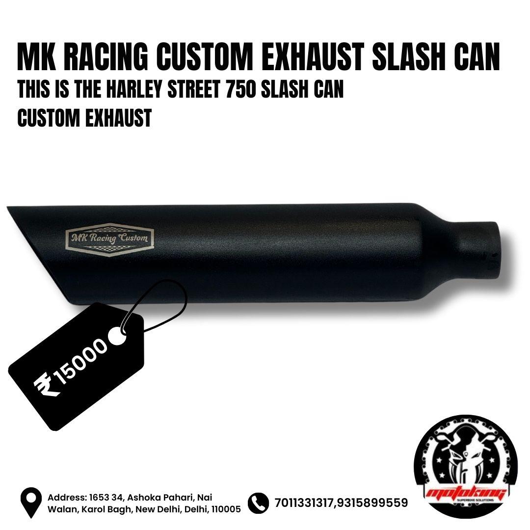 MK RACING HARLEY STREET 750 EXHAUST SLASH CAN