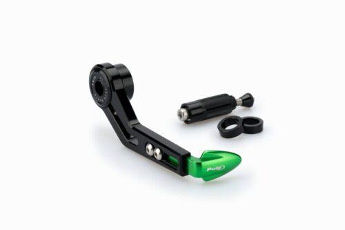 The Universal Puig Brake Lever Protector Green is crafted from high-quality materials to ensure durability and reliability.