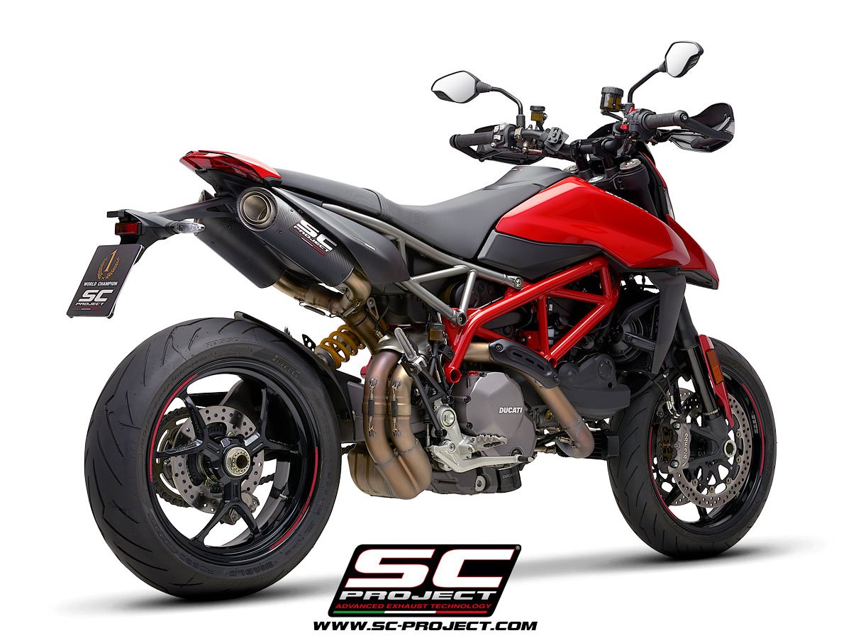 SC Project Performance Exhaust for Ducati Hypermotard 950 - RVE - SP (2021-2025) Pair of S1-Carbon Mufflers, Carbon fiber, with Carbon fiber end cap - Image 3