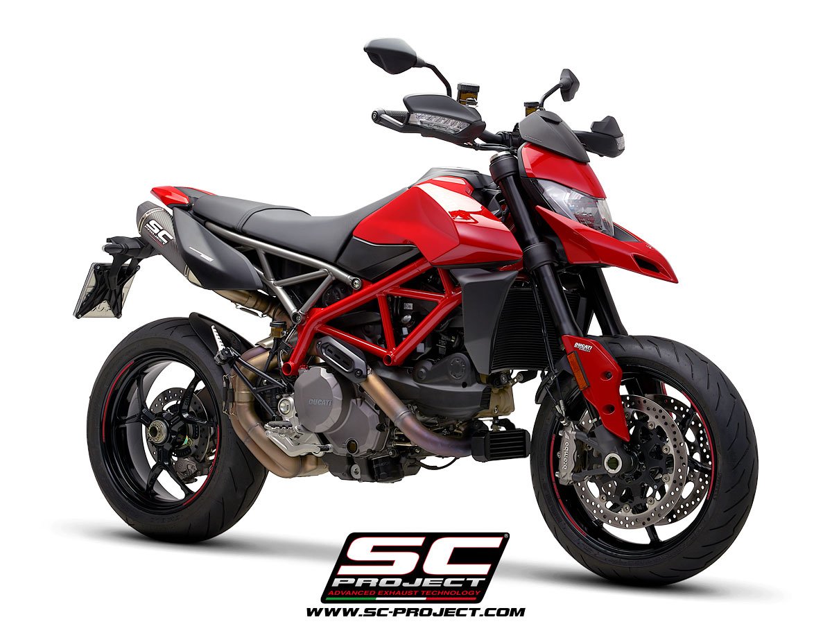 SC Project Performance Exhaust for Ducati Hypermotard 950 - RVE - SP (2021-2025) Pair of SC1-M Mufflers, Carbon fiber, with Carbon fiber end cap - Image 2