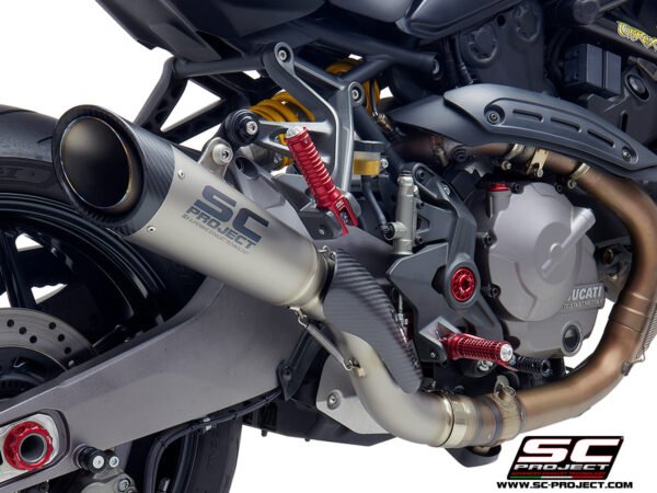 SC Project Performance Exhaust for Ducati Monster 821 (2018-2021) S1 Muffler, titanium, with carbon fiber end cap
