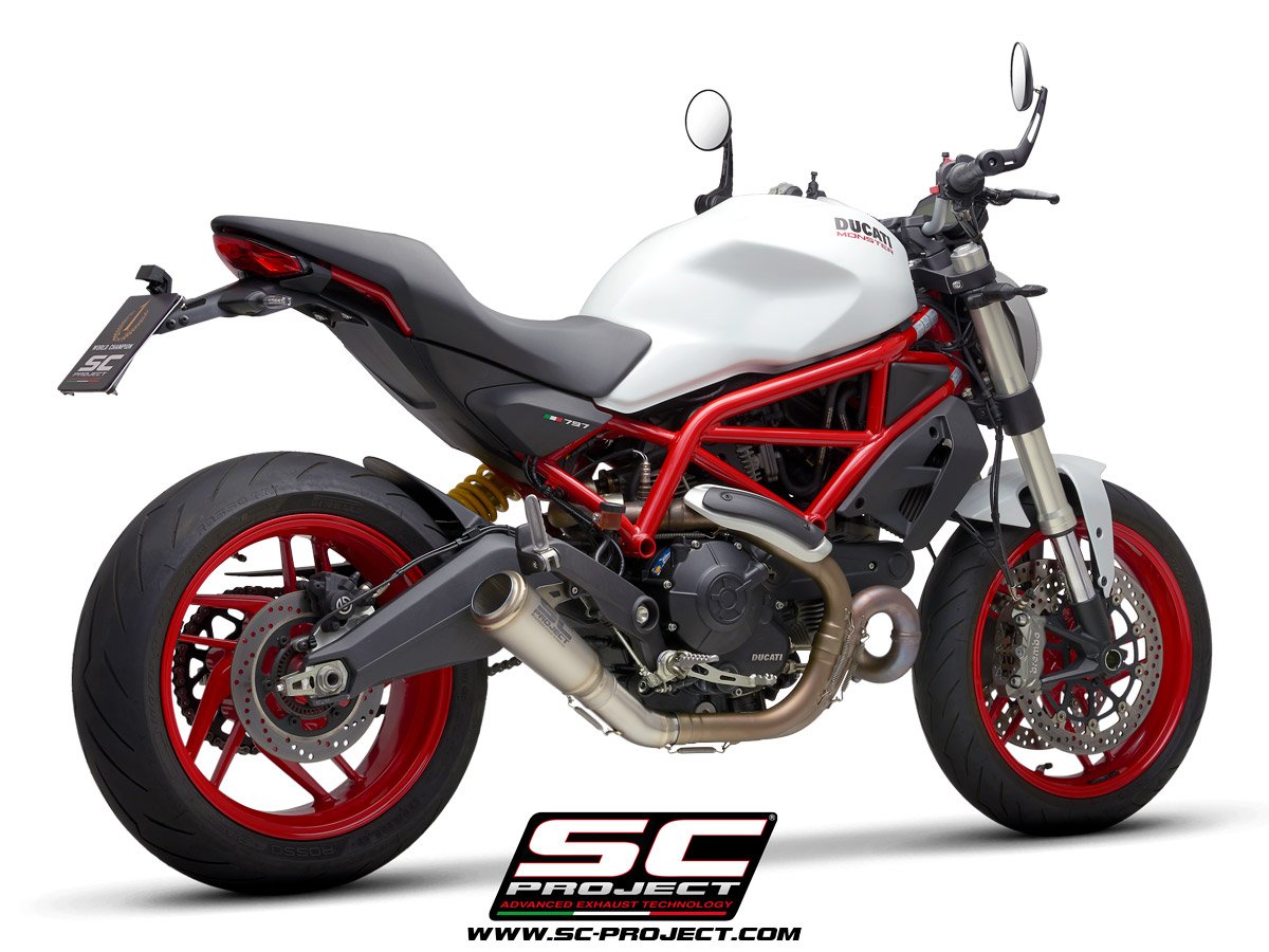 SC Project Performance Exhaust for Ducati Monster 797 (2017-2020) S1-GP Muffler, titanium - Image 4