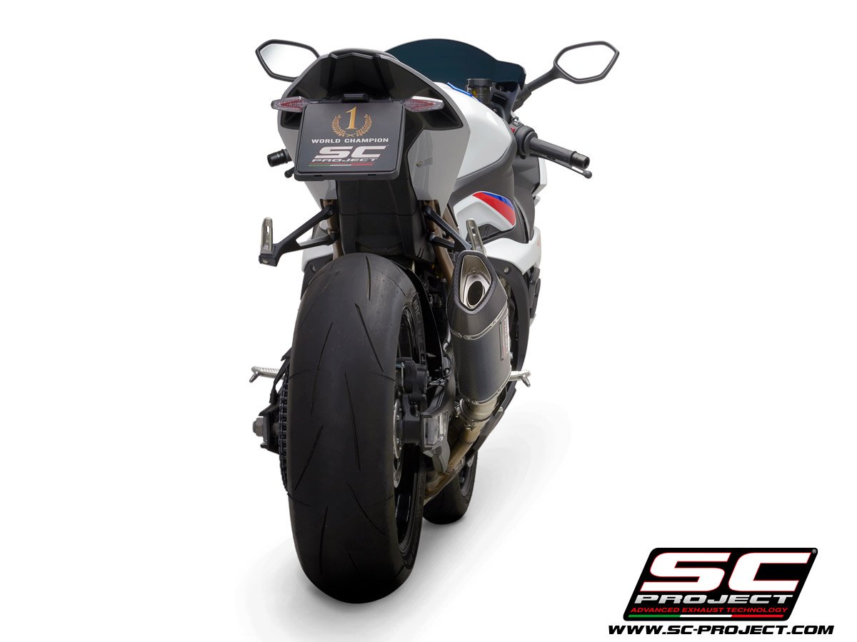 SC Project Performance Exhaust for BMW S1000RR (2020-2025) BS6 Exhaust SC1-R Muffler, Carbon fiber, with Carbon fiber end cap - Image 4
