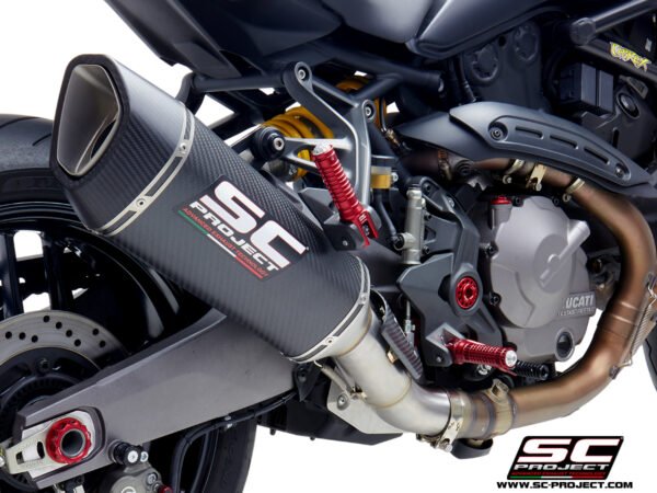 SC Project Performance Exhaust for Ducati Monster 821 (2018-2021) SC1-R Muffler, carbon fiber, with carbon fiber end cap