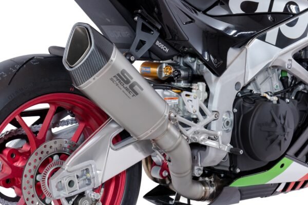 SC Project Performance Exhaust for Aprila RSV4/ Factory (2018-2020) Exhuast SC1-R Muffler, Titanium, with carbon fiber end cap