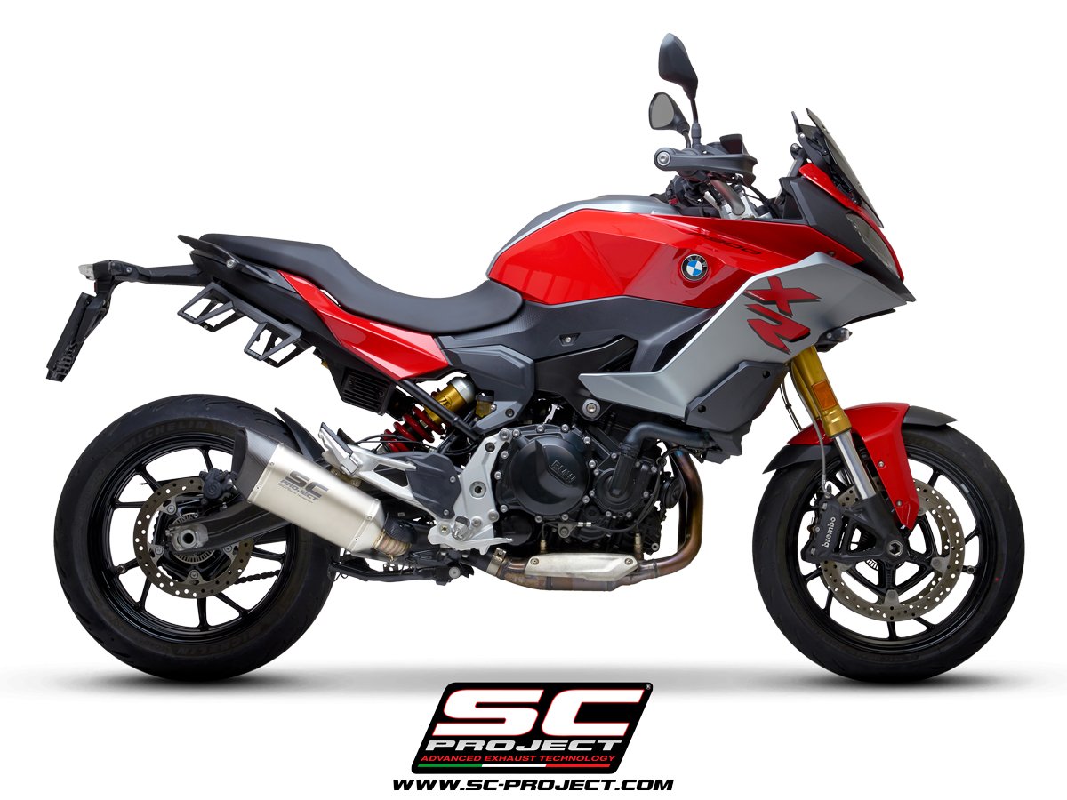 SC Project Performance Exhaust for BMW F 900 XR (2020-2025) SC1-R Muffler, Titanium, with carbon fiber end cap