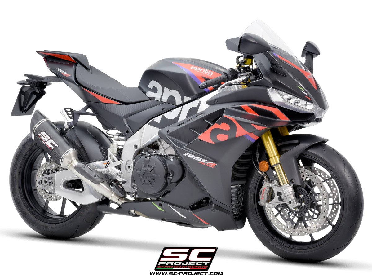 SC Project Performance Exhaust for Aprilia RSV4 (2021-2022) Exhuast SC1-R Muffler (250mm), carbon fiber, with carbon fiber end cap - Image 3