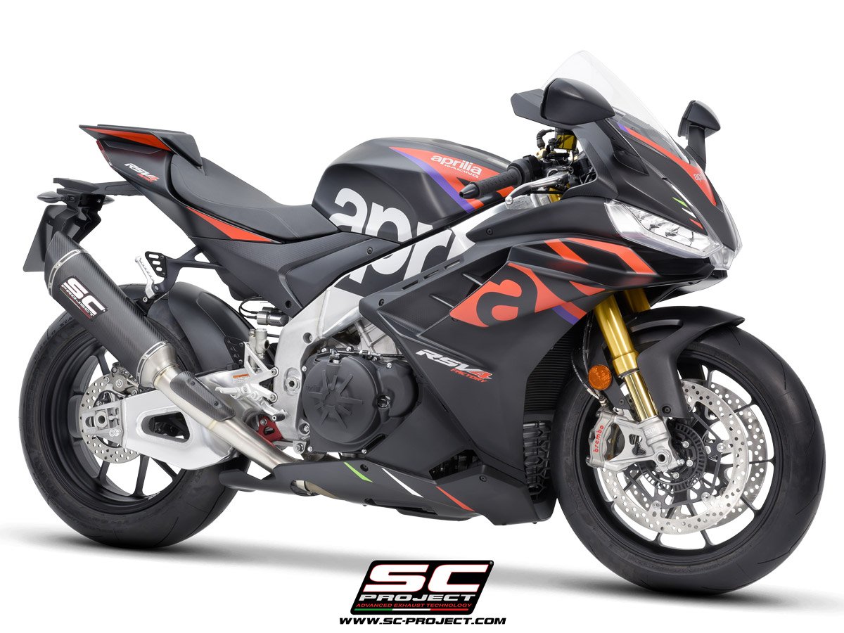 SC Project Performance Exhaust for Aprilia RSV4 (2021-2022) Exhuast SC1-R Muffler (350mm), carbon fiber, with carbon fiber end cap - Image 3