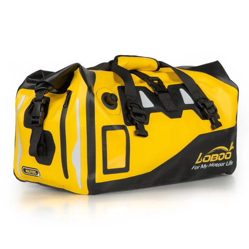 BWB40P02YL | Universal | Loboo | 40L Yellow Motorcycle Travel PVC Tail Waterproof Bag