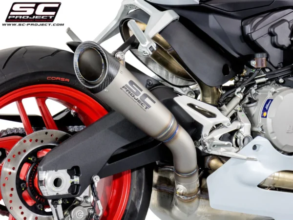 SC Project Performance Exhaust for Ducati Panigale 959 (2016-2019) S1 Muffler, Titanium, with Carbon fiber end cap