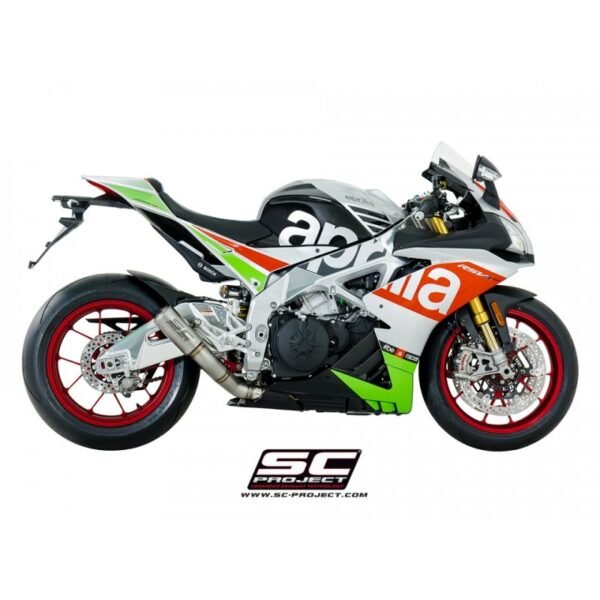 SC Project Performance Exhaust for Aprila RSV4/ Factory (2018-2020) Exhuast CR-T Muffler, low position, Titanium, with Titanium mesh on exit pipe