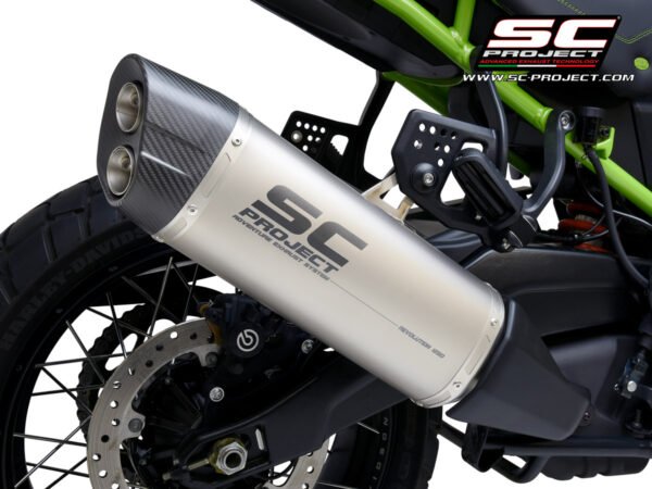 SC Project Performance Exhaust for Harley Davidson Pan America 1250 (2020-2025) Adventure Muffler, titanium, with carbon fiber end cap
