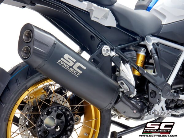SC Project Performance Exhaust for R 1250 GS BS4 (2019-2020) Adventure Muffler, Titanium, matt black painted with Carbon fiber end cap