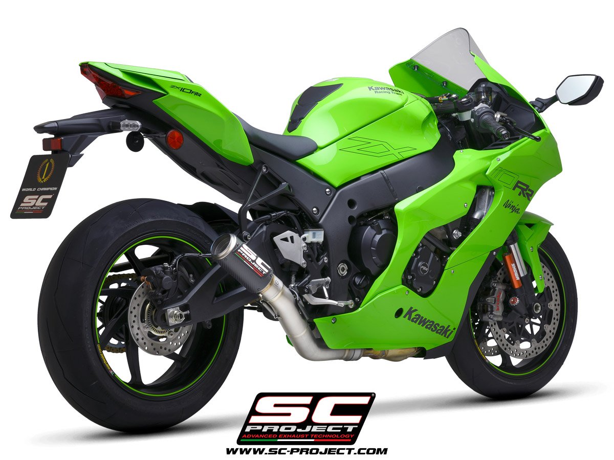 SC Project CR-T Exhaust for Kawasaki ZX-10R/ RR (2021-2024), Carbon Fiber, with de-cat link pipe - Image 3
