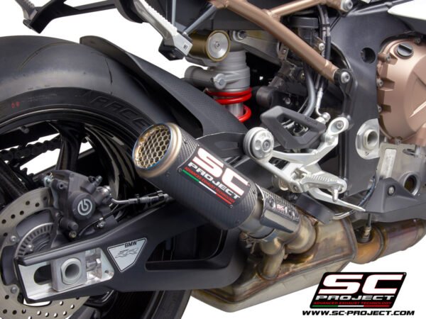 SC Project Performance Exhaust for S 1000RR (2019-2020) BS4 Exhaust CR-T Muffler, Carbon fiber, with Titanium mesh on exit muffler