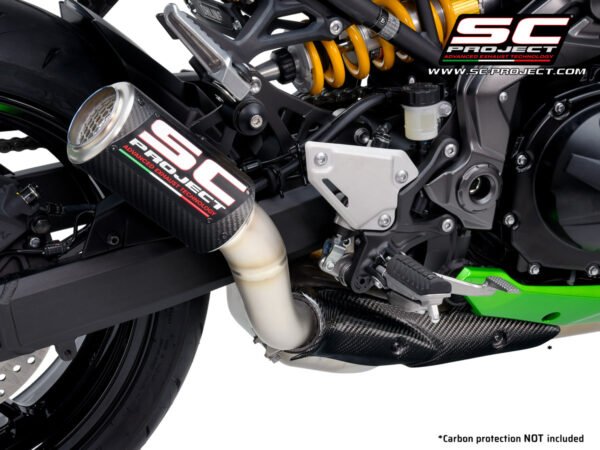 SC Project Performance Exhaust for Kawasaki Z900 BS6 (2020-2021) CR-T Muffler, Carbon, with Titanium mesh, (NO Carbon Protection)