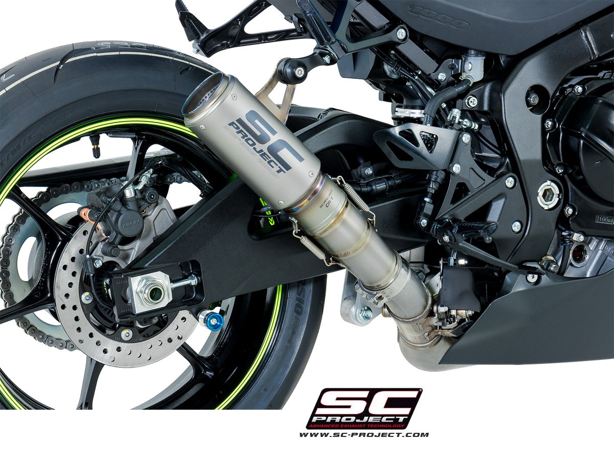 SC Project Performance Exhaust for Suzuki GSX-R1000 CR-T Muffler, Titanium, with mesh on exit pipe