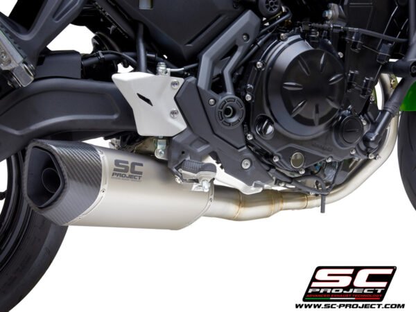SC Project Full Exhaust System for Kawasaki Ninja 650 (2020) Full exhaust system 2-1, with SC1-R GT Muffler, titanium, with carbon fiber end cap