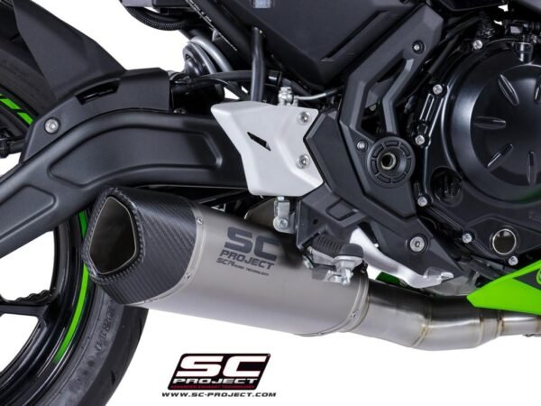 SC Project Full Exhaust System for Kawasaki Ninja 650 (2017-2019) Full exhaust system 2-1, with SC1-R GT Muffler, titanium, with carbon fiber end cap