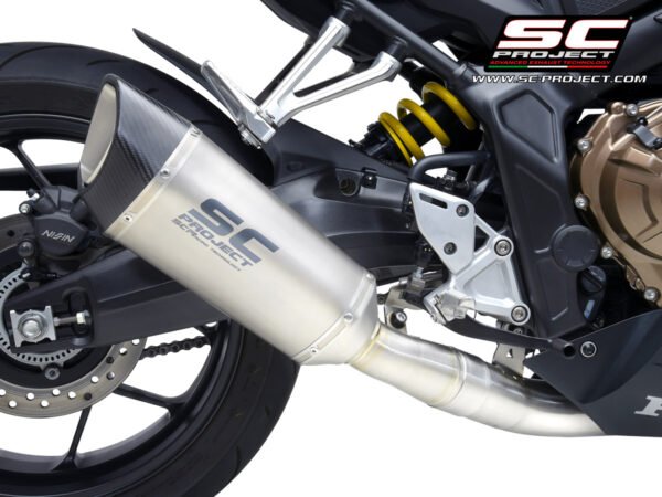 SC Project Full Exhaust System for Honda CBR650R (2021 - 2022) Full Exhaust System 4-1, with SC1-R Muffler, Titanium, with Carbon fiber end cap