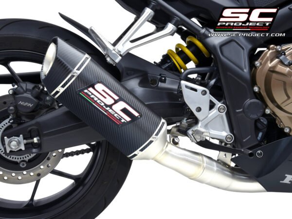 SC Project Full Exhaust System for Honda CBR650R (2021 - 2022) Full Exhaust System 4-1, with SC1-S Muffler, carbon fiber, with carbon fiber end cap