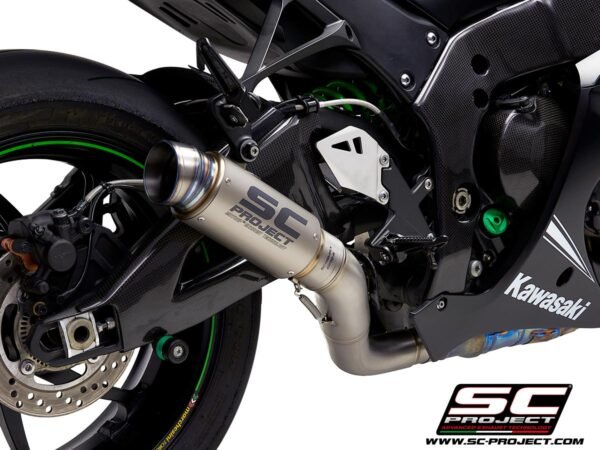 SC Project Electronic Catalytic Remover for Kawasaki ZX-10R/ RR (2016-2020) GP70-R Muffler, titanium, with titanium end cap, with de-cat link pipe