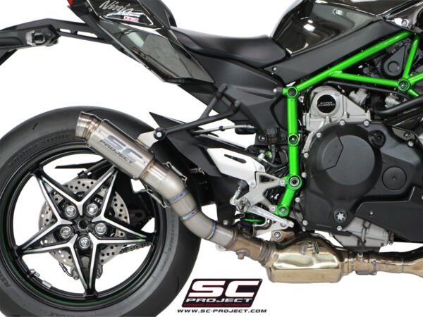 SC Project Performance Exhaust for Kawasaki H2 (2015-2020) GP70-R Muffler, titanium, with titanium end cap