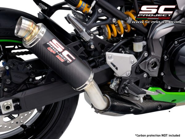 SC Project Performance Exhaust for Kawasaki Z900 BS6 (2020-2021) GP-M2 Muffler, Carbon fiber, with CNC machined exit pipe