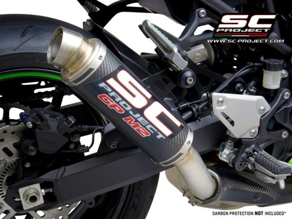 SC Project Performance Exhaust for Kawasaki Z900 BS4 (2020) GP-M2 Muffler, Carbon fiber, with CNC machined exit pipe