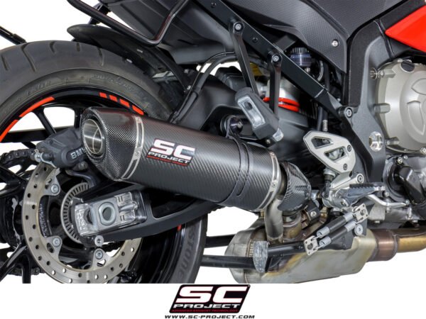 SC Project Performance Exhaust for S 1000XR (2017-2019) Exhaust Oval Muffler, low position, Carbon fiber, with Carbon fiber end cap