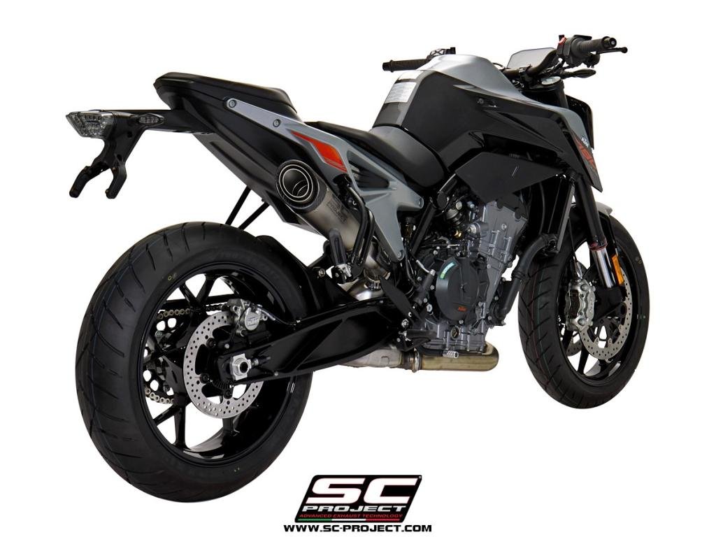 SC Project Performance Exhaust for KTM 790 Duke S1 Muffler, Titanium, with Carbon fiber end cap - Image 3