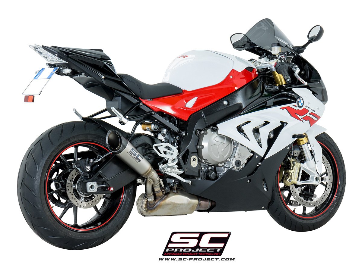 SC Project Performance Exhaust for S 1000RR (2017-2018) Exhaust S1 Muffler, Titanium, with Carbon fiber end cap - Image 3