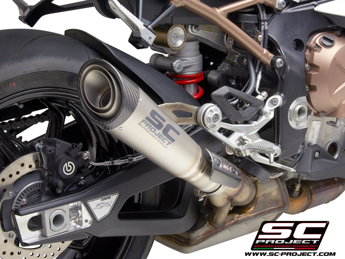SC Project Performance Exhaust for S 1000RR (2019-2020) BS4 Exhaust S1 Muffler, Titanium, with Carbon fiber end cap
