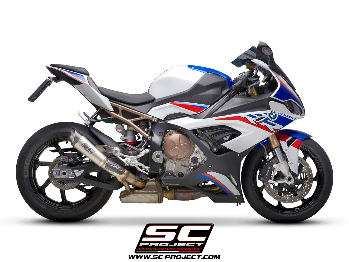 SC Project Performance Exhaust for S 1000RR (2019-2020) BS4 Exhaust S1 Muffler, Titanium, with Carbon fiber end cap - Image 2