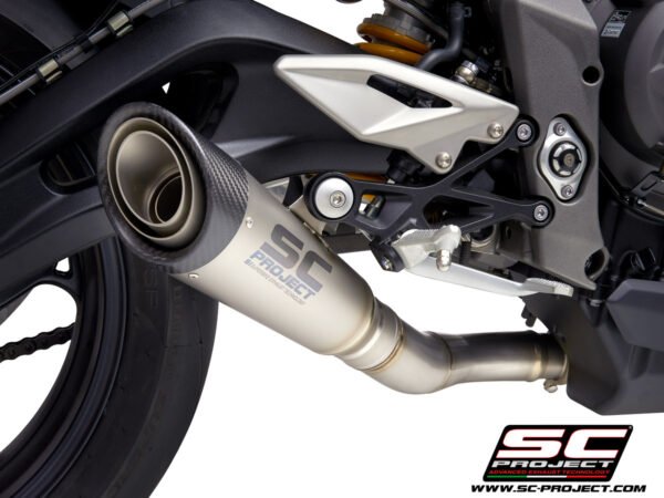 SC Project Performance Exhaust for Triumph Street Triple 765 (2020-2021) S1 Muffler, Titanium, with Carbon fiber end cap
