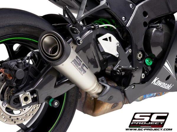 SC Project Performance Exhaust for Kawasaki ZX-10R/ RR (2016-2020) S1 Muffler, titanium, with carbon fiber end cap, for original catalyst