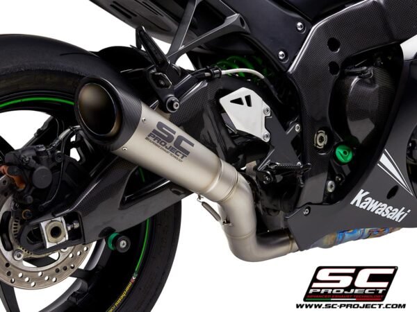 SC Project Electronic Catalytic Remover for Kawasaki ZX-10R/ RR (2016-2020) S1 Muffler, titanium, with carbon fiber end cap, with de-cat link pipe