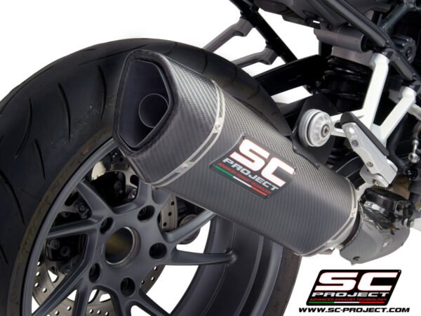 SC Project Performance Exhaust for R 1250 R/ RS (BS4) Exhaust SC1-R Muffler, Carbon fiber, with Carbon fiber end cap