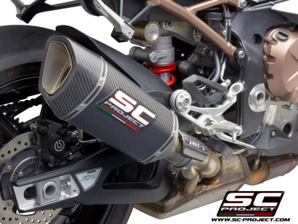 SC Project Performance Exhaust for S 1000RR (2019-2020) BS4 Exhaust SC1-R Muffler, Carbon fiber, with Carbon fiber end cap