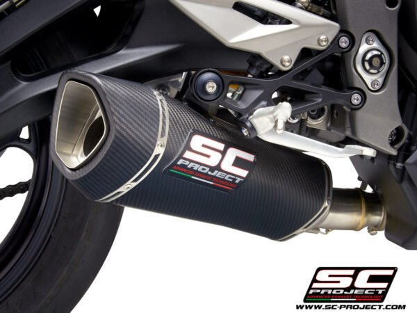 SC Project Performance Exhaust for Triumph Street Triple 765 (2020-2022) SC1-R Muffler, Carbon fiber, with Carbon fiber end cap