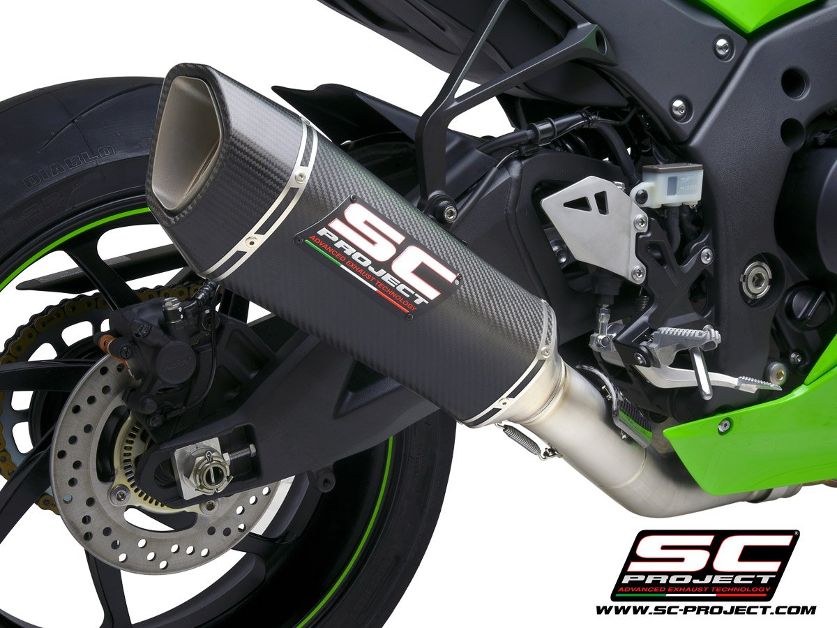 SC Project SC1-R Exhaust for Kawasaki ZX-10R/ RR (2021), Carbon Fibre, with de-cat link pipe