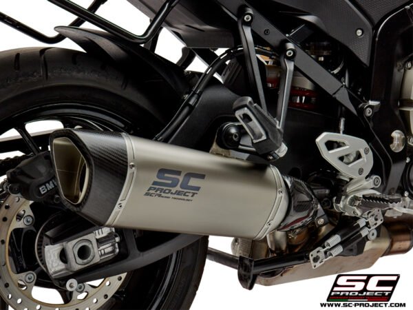 SC Project Performance Exhaust for S 1000XR (2017-2019) Exhaust SC1-R Muffler, low position, Titanium, with Carbon fiber end cap