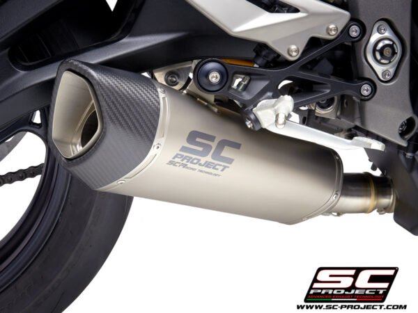 SC Project Performance Exhaust for Triumph Street Triple 765 (2020-2022) SC1-R Muffler, Titanium, with Carbon fiber end cap