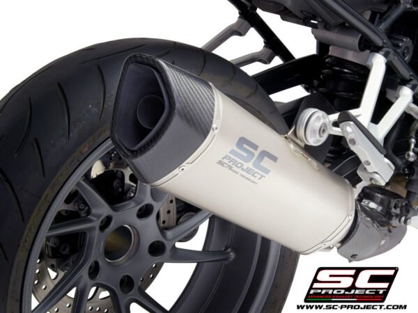 SC Project Performance Exhaust for R 1250 R/ RS (BS4) Exhaust SC1-R Muffler, Titanium, with Carbon fiber end cap